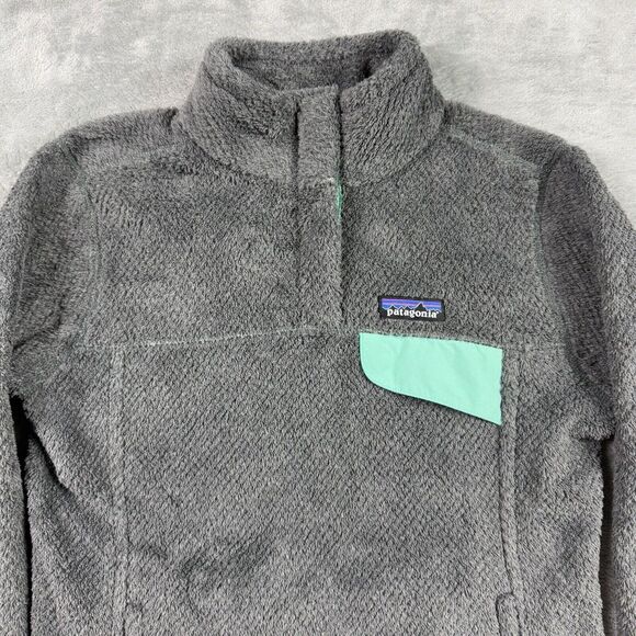 Patagonia Fleece Sweater Womens‎ XS Gray Jumper Quarter Snap Pullover Jacket - Picture 2 of 13